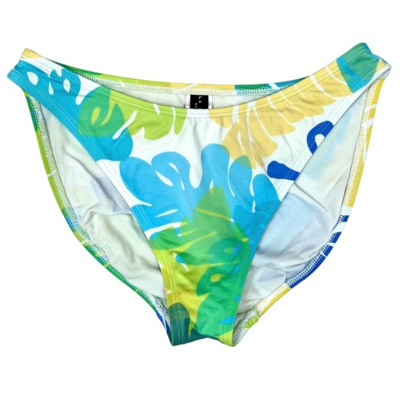 Vintage La Blanca by Rod Beattie Pastel Tropical Monstera Leaf Bikini Swimsuit - Picture 4 of 8